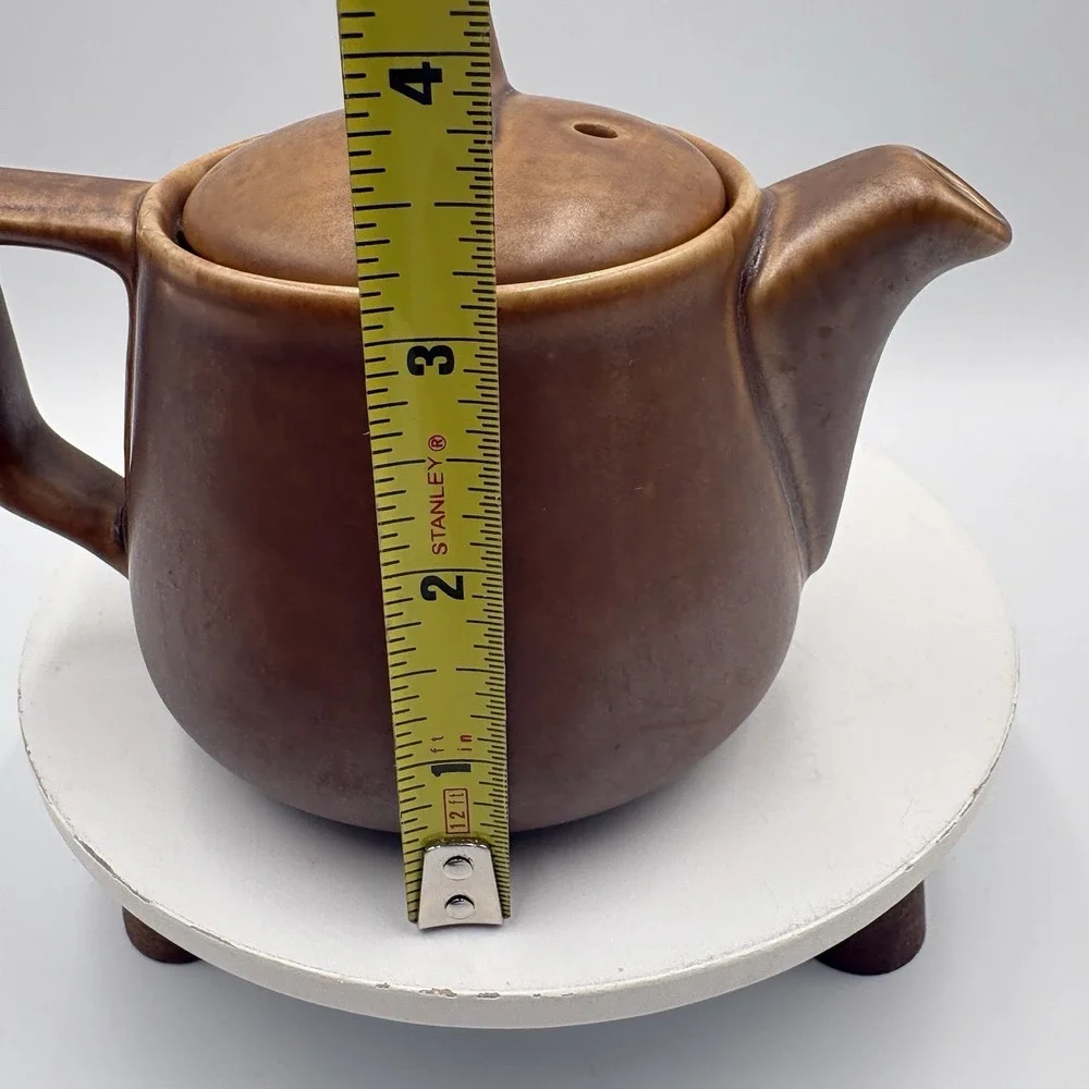 Vintage HALL Pottery One Cup Coffee Pot/Tea Pot Brown Kitchen Dining Decor